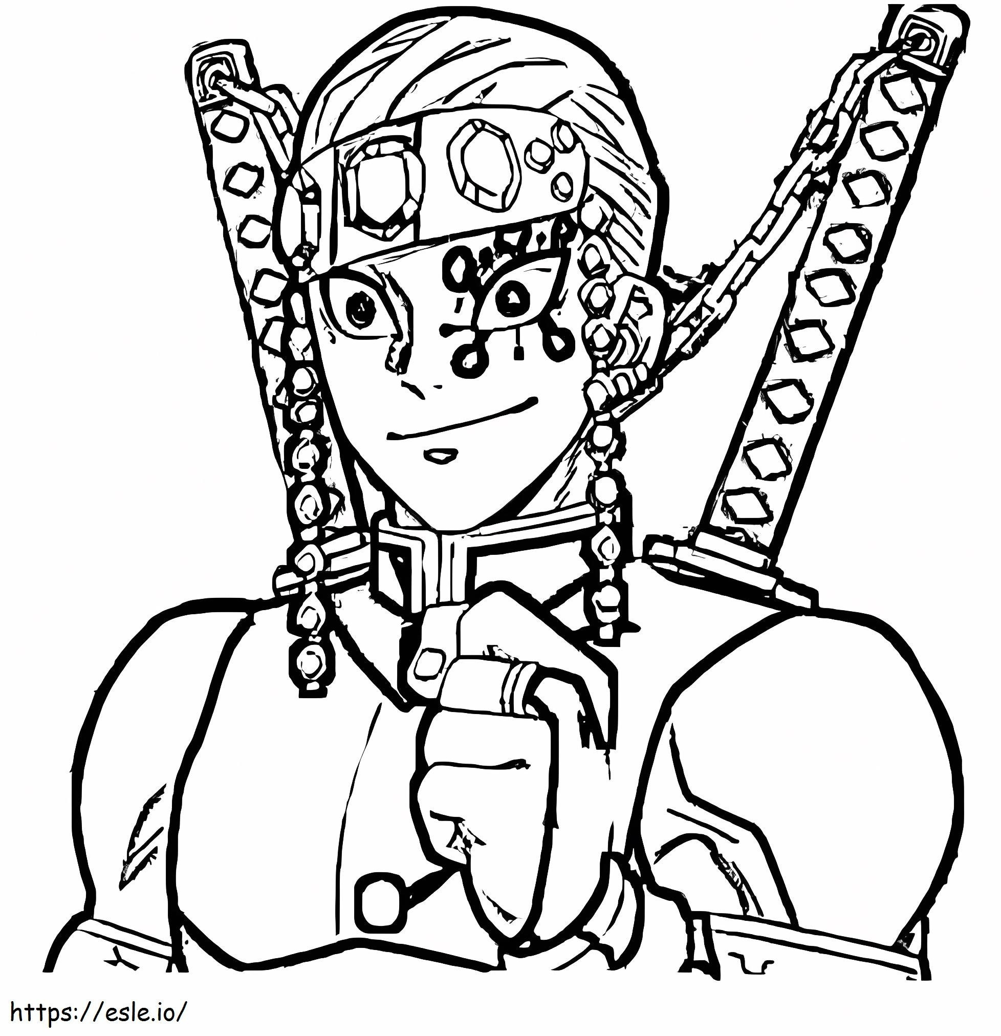 Happy Right Uzui coloring page