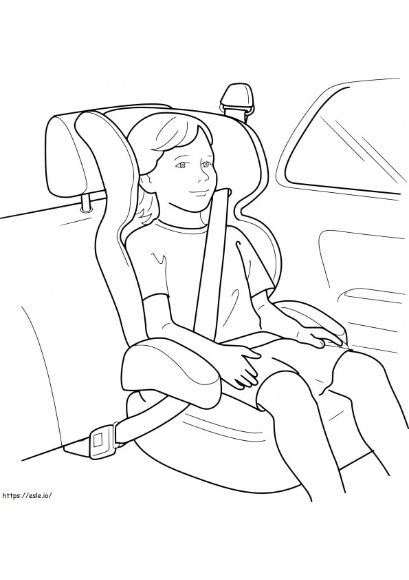 Coloriage Attachez la ceinture de sécurité pour la sécurité des enfants à imprimer dessin