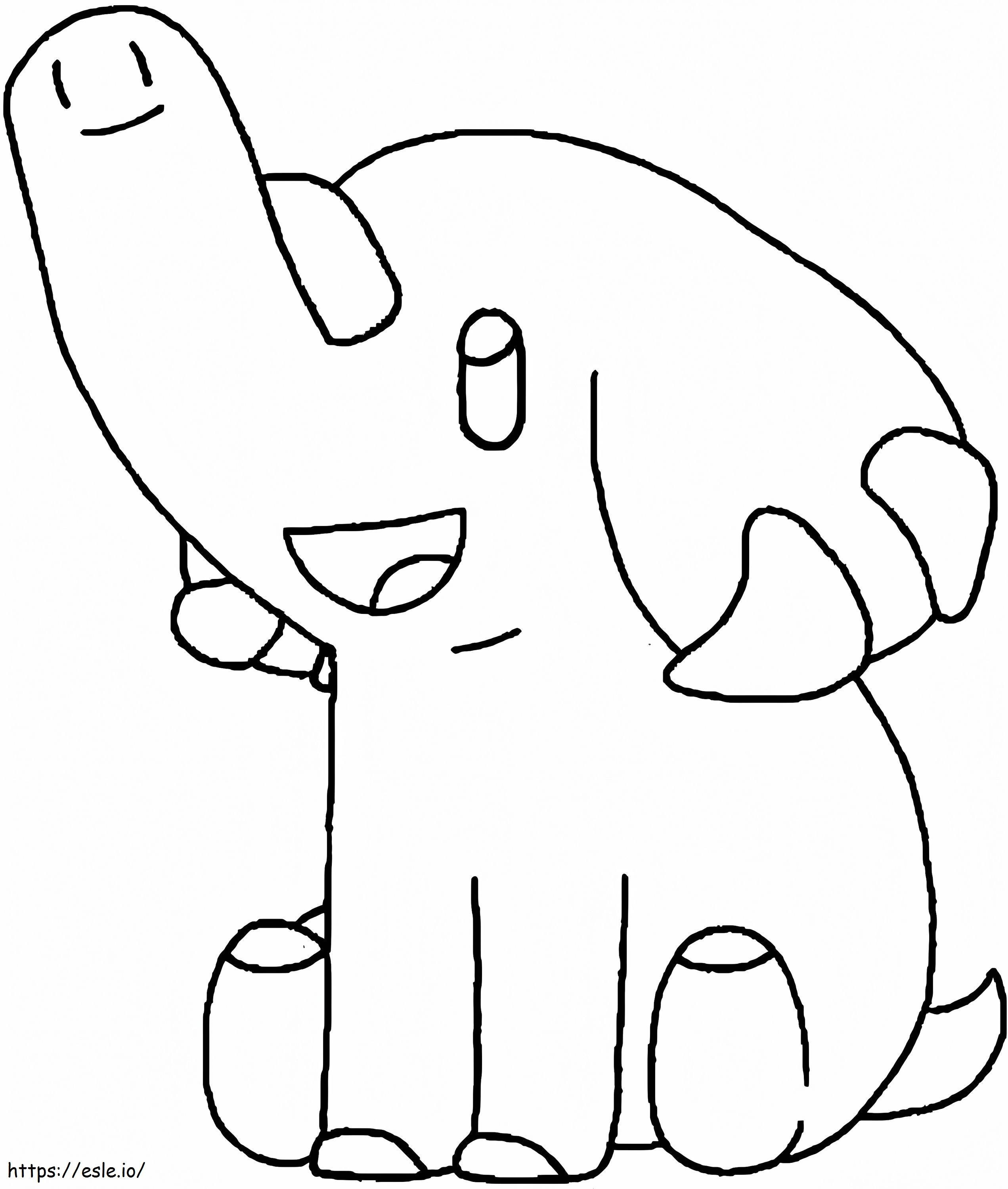 Happy Phanpy coloring page