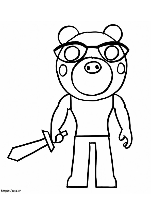 Coloriage Poney Piggy Roblox à imprimer dessin