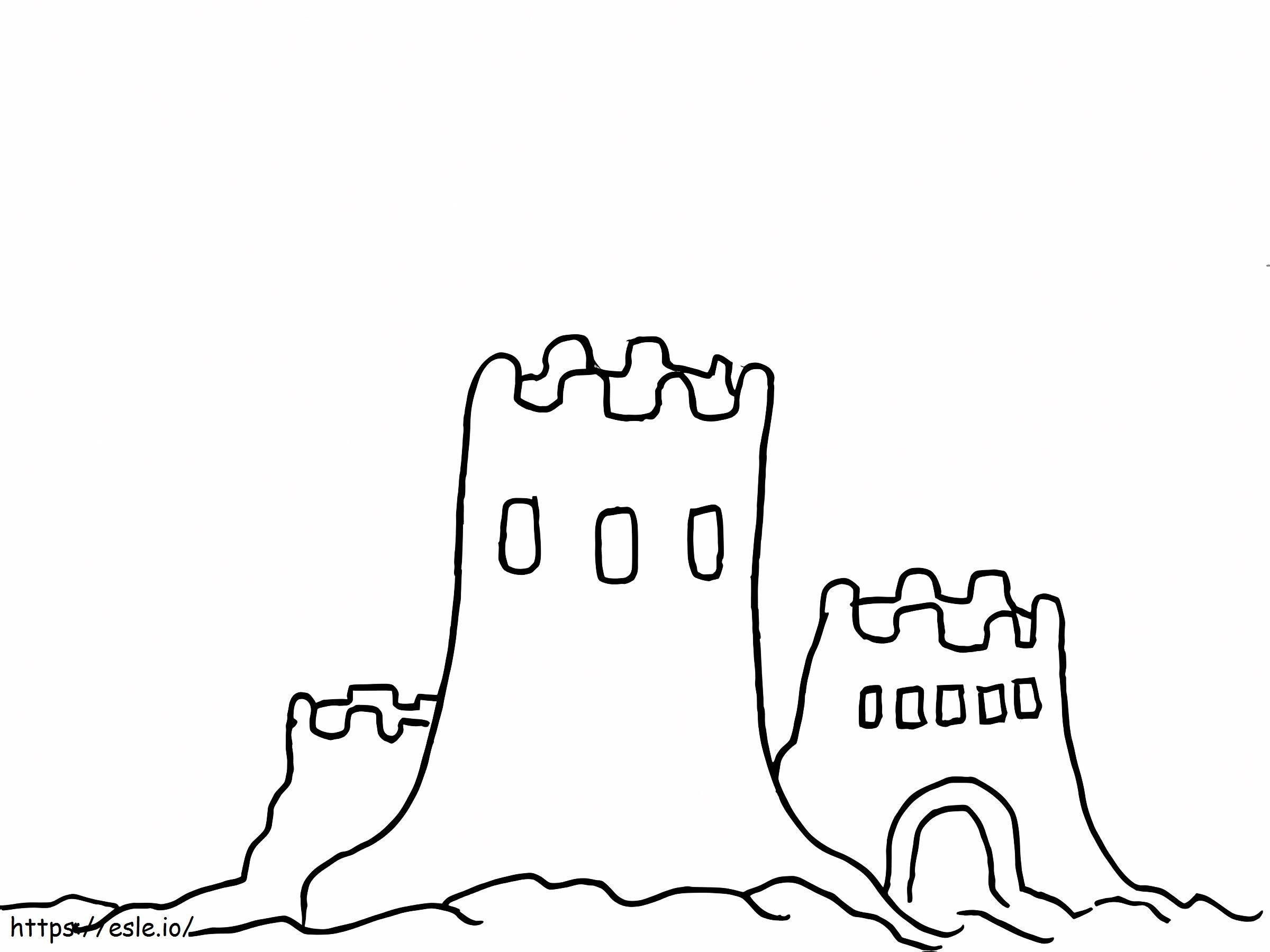 Coloriage Château de sable très facile à imprimer dessin