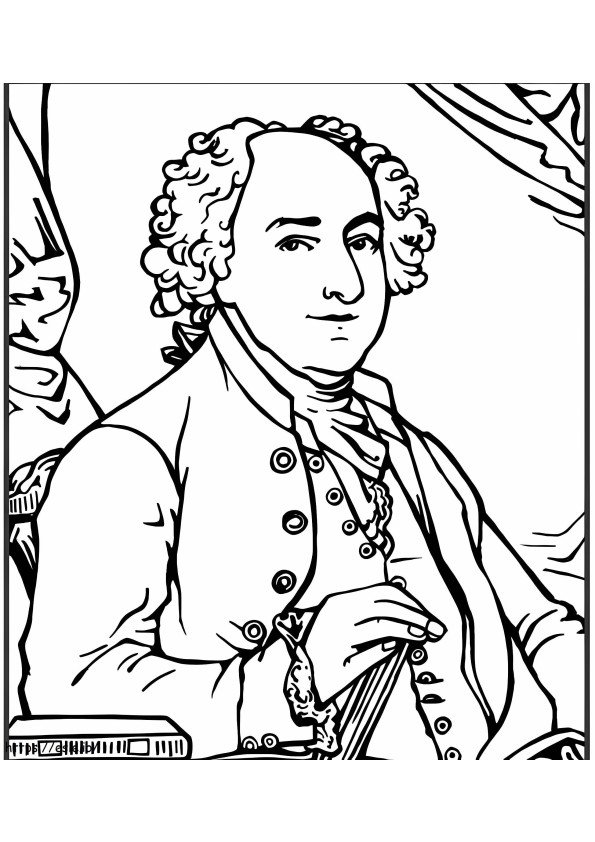 Coloriage Président imprimable gratuit John Adams à imprimer dessin