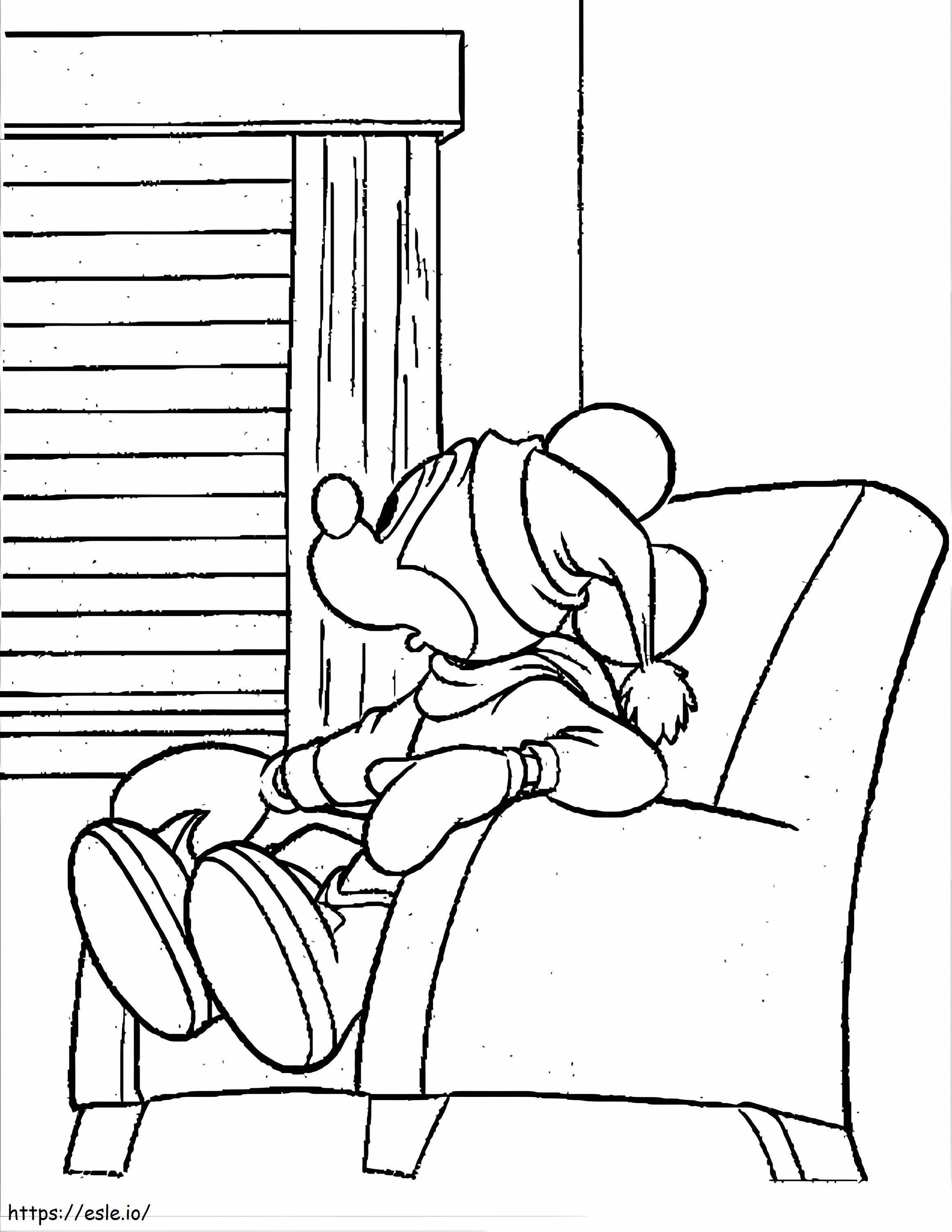 Mickey Mouse na cadeira para colorir