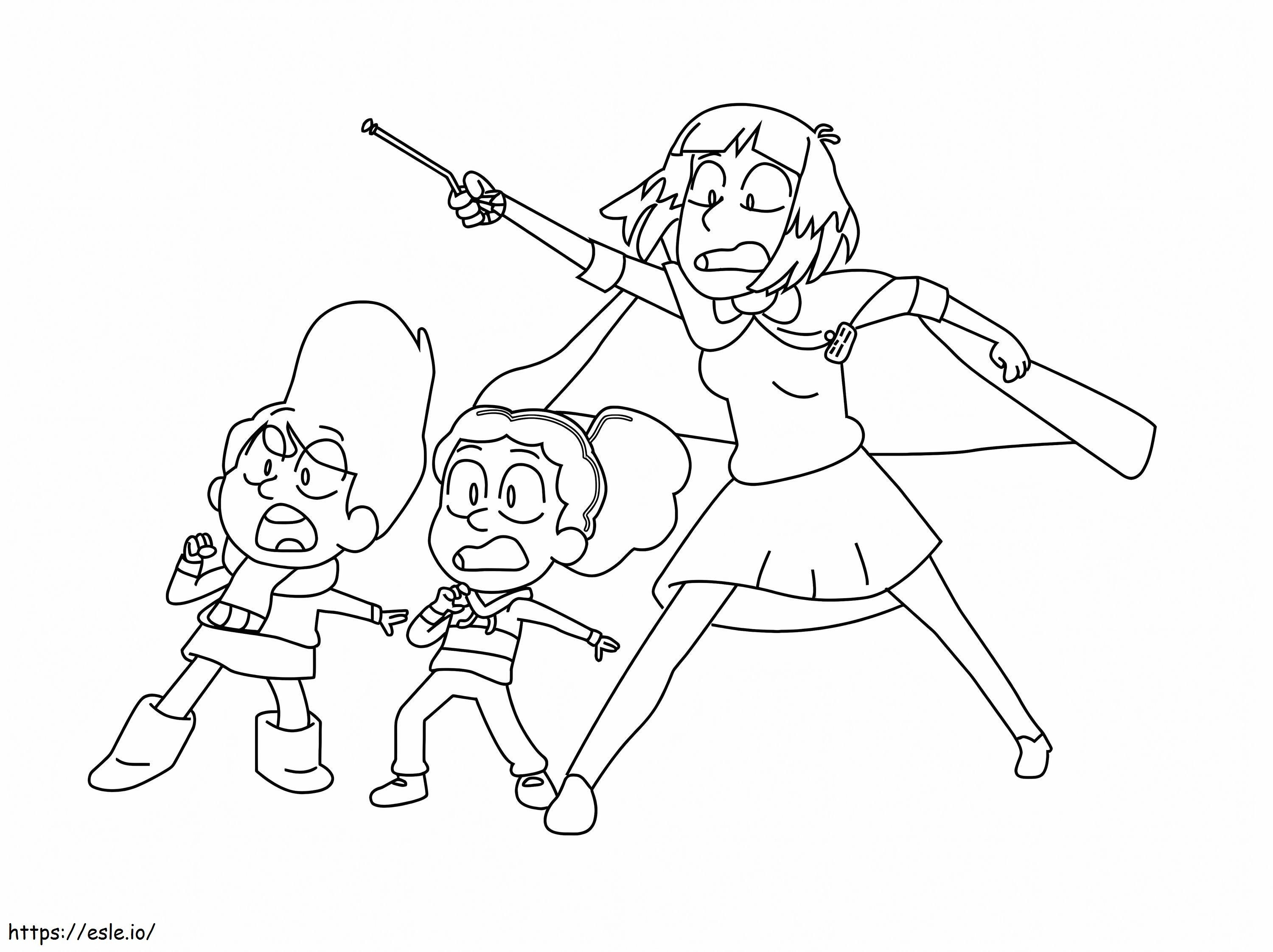 Hilda And Her Scared Friends coloring page