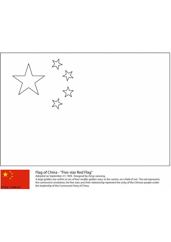 Kína zászlaja kifestő
