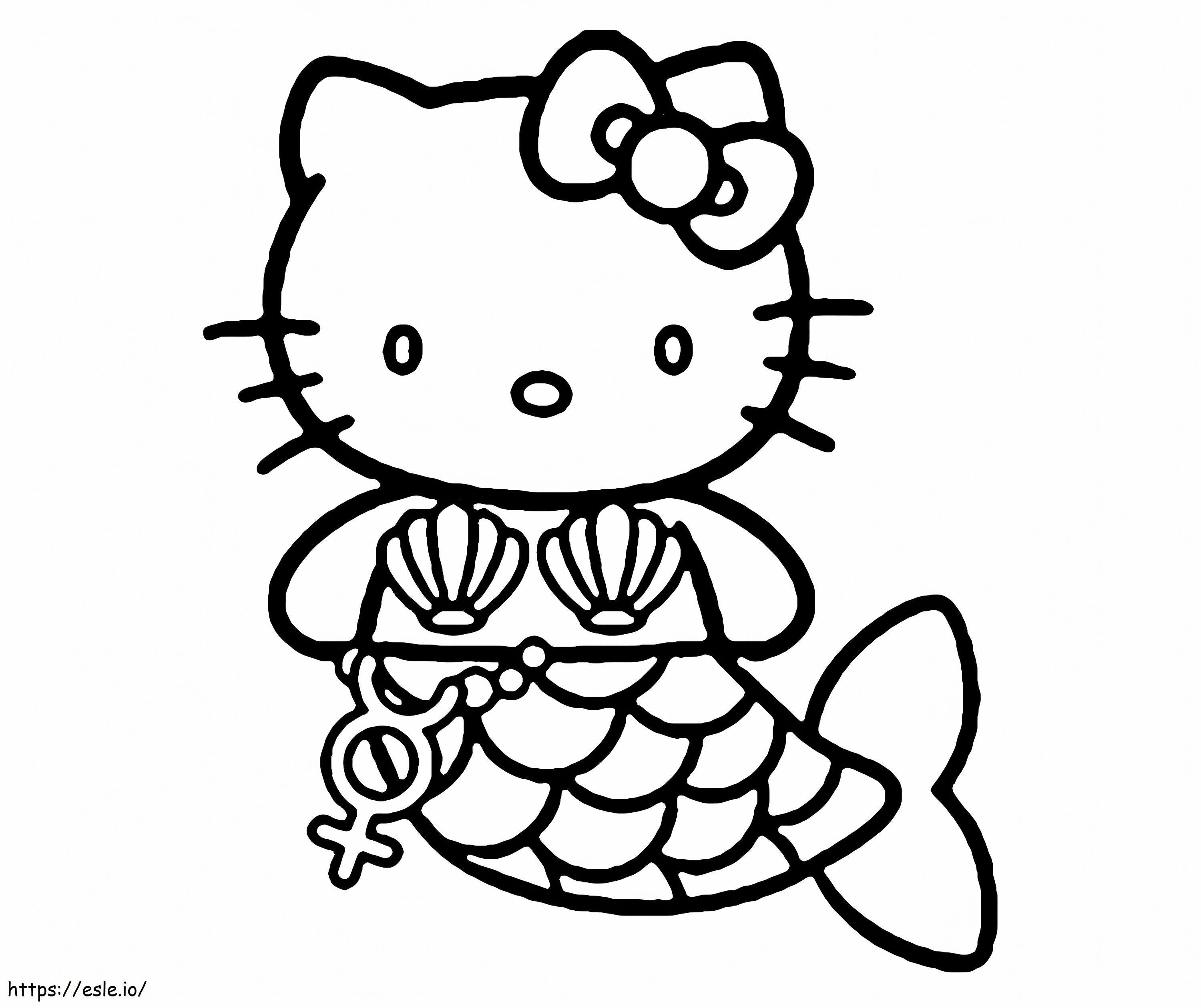Print Hello Kitty zeemeermin kleurplaat kleurplaat