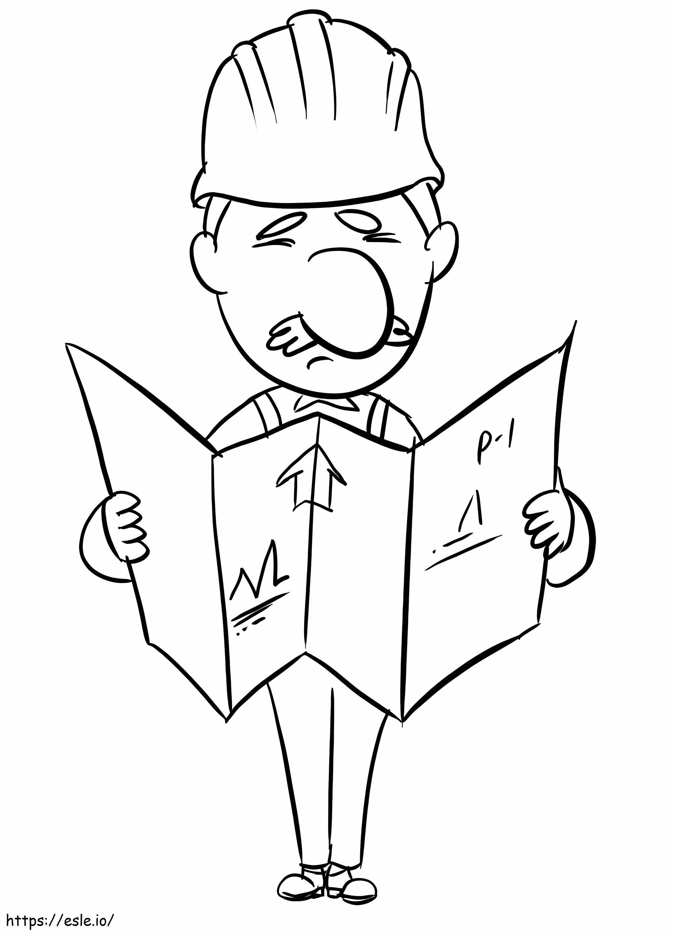 Old Engineer coloring page