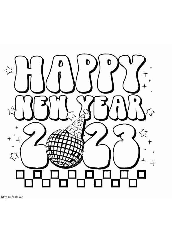 Happy New Year 2023 Party coloring page