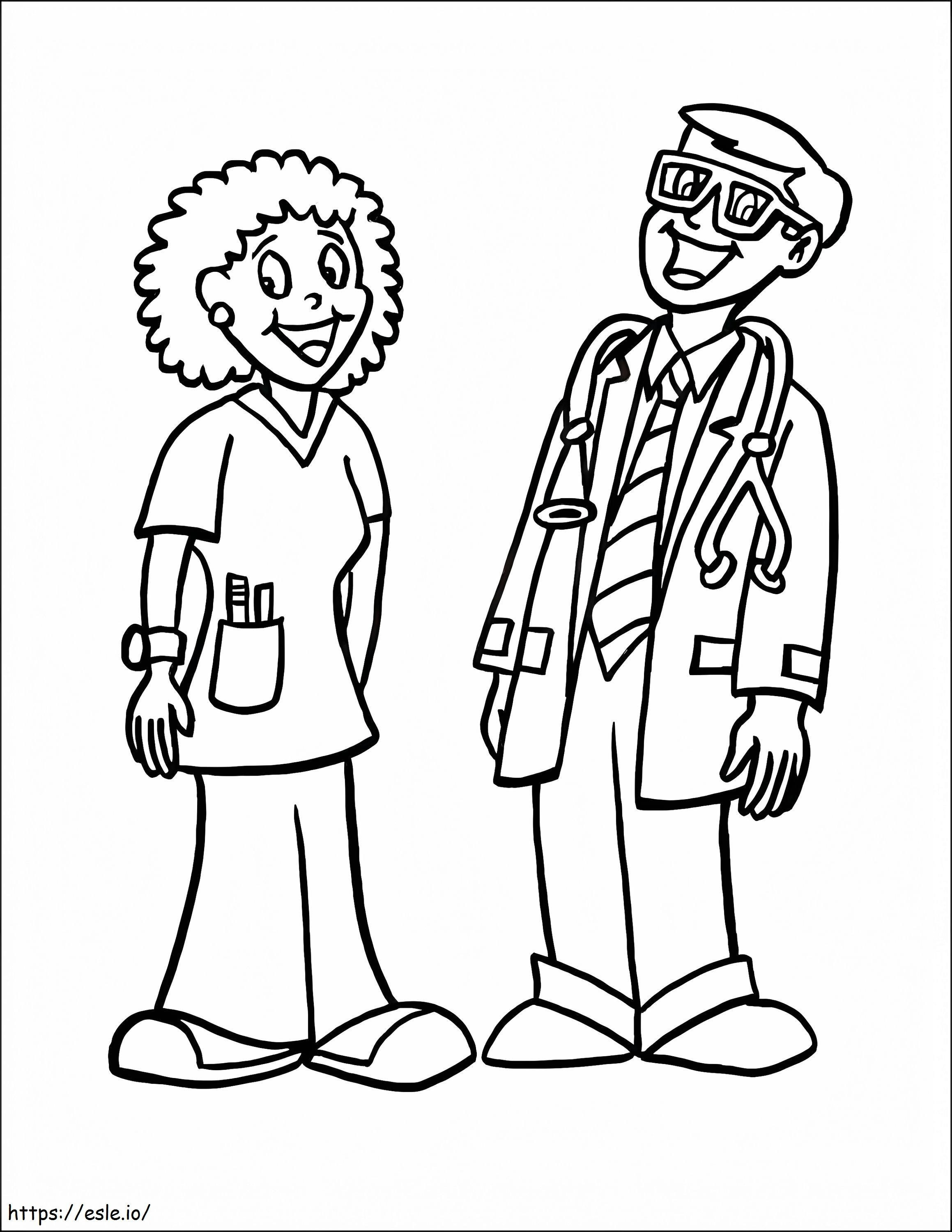 Doctor And Nurse coloring page