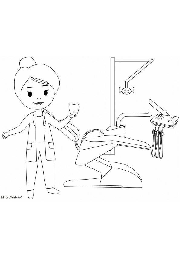 Female Dentist coloring page
