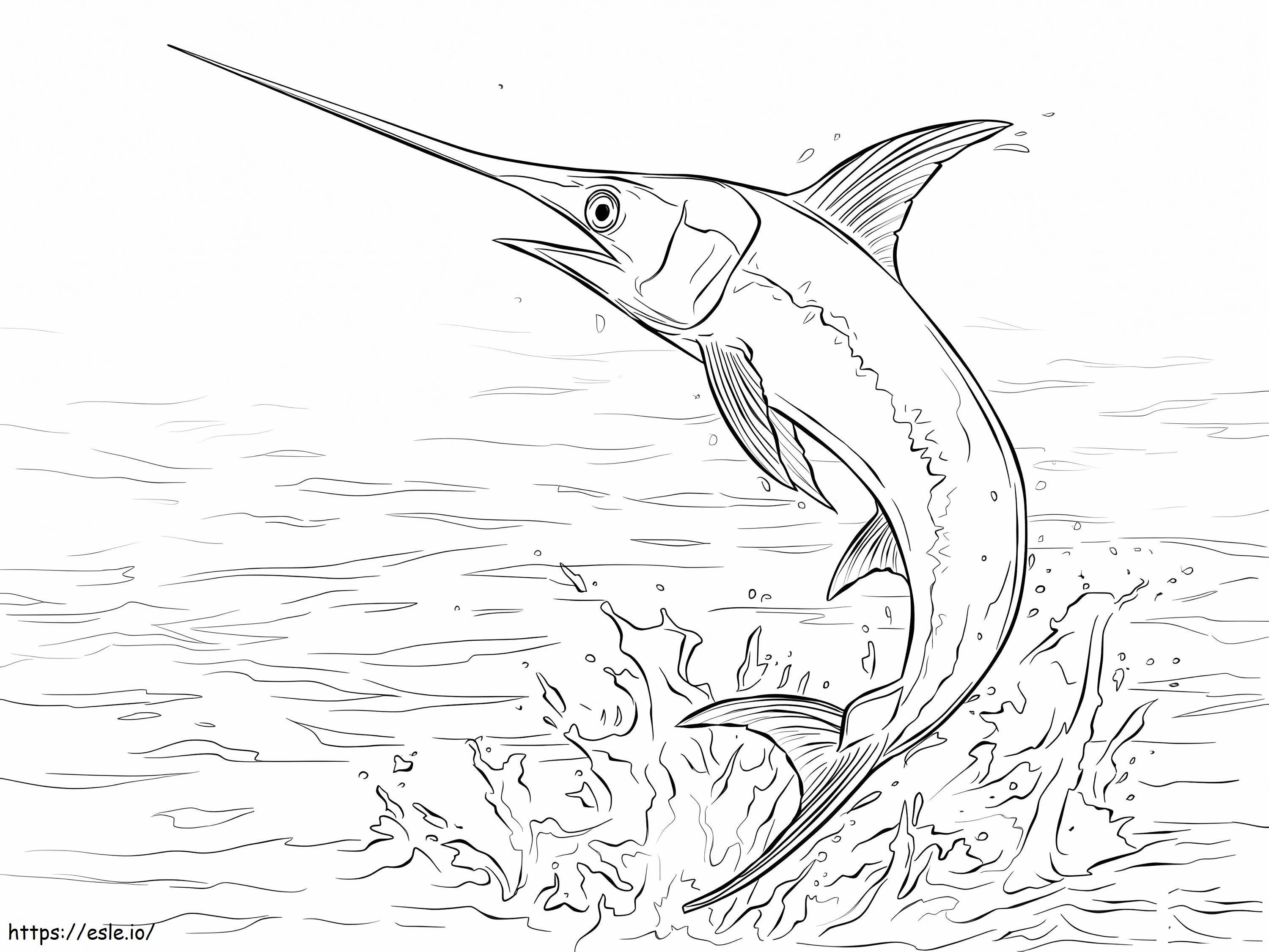 Swordfish Jumping coloring page