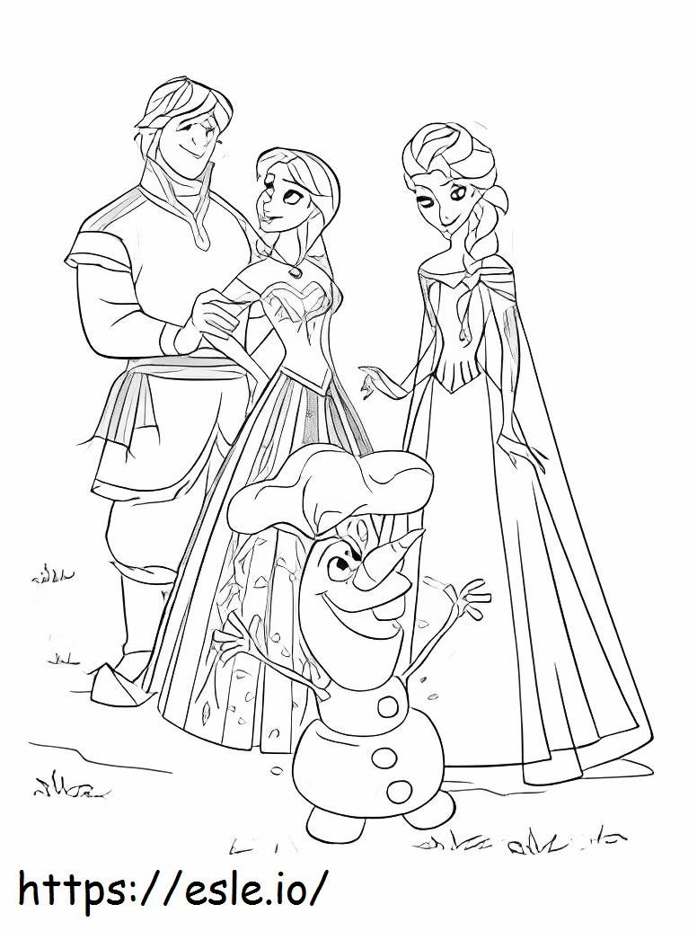 Elsa și Anna Olaf de colorat