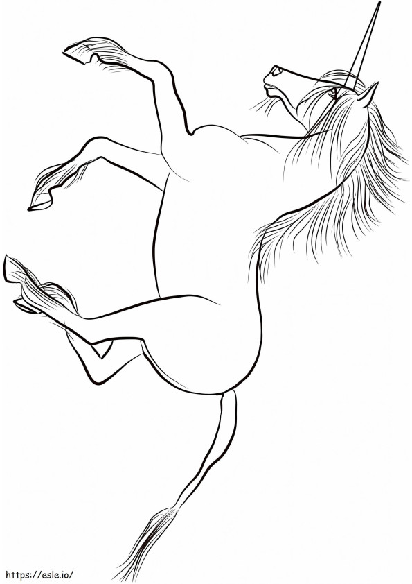 Unicorn Running A4 coloring page