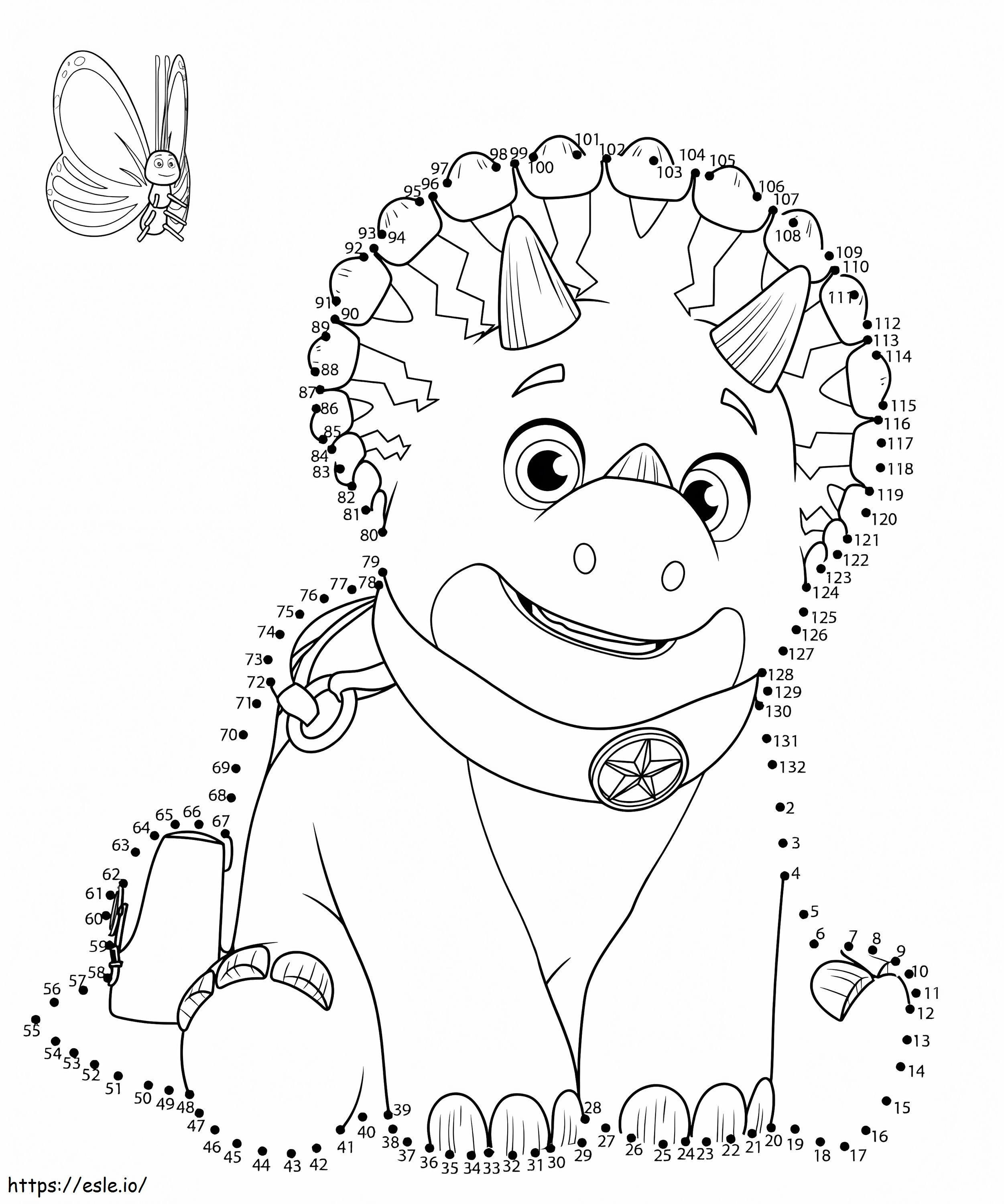 Connecting Dots Dino Ranch coloring page