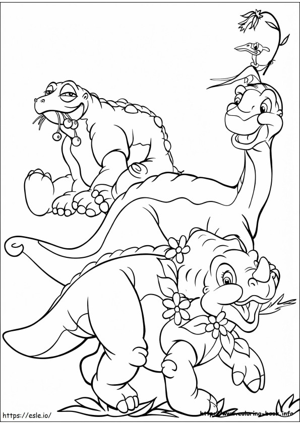Land Before Time Friends coloring page