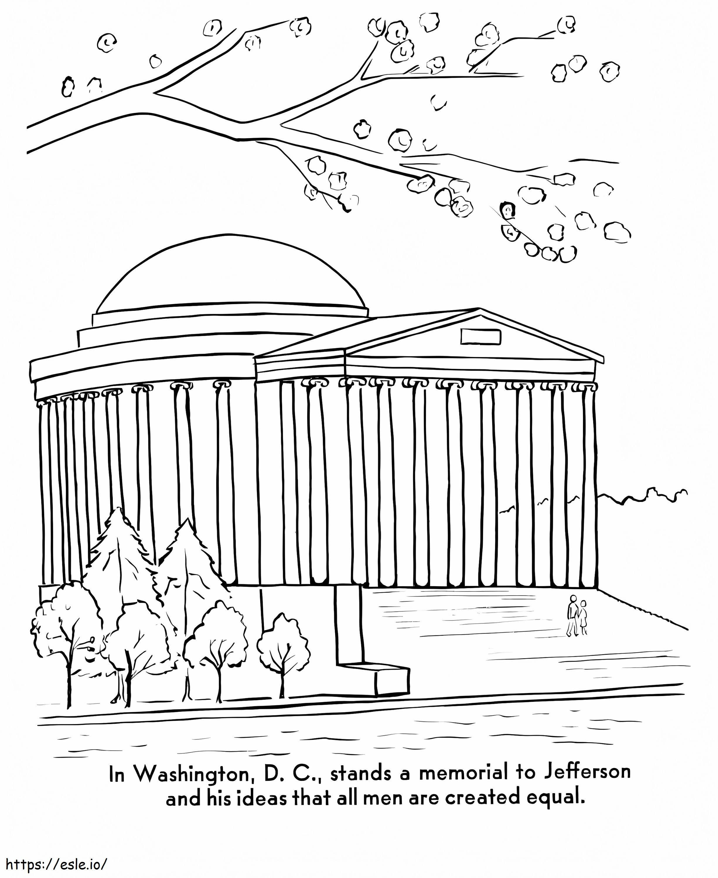 Jefferson Memorial coloring page