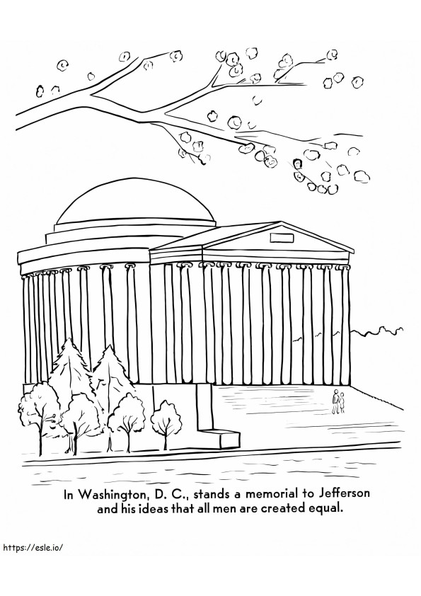 Jefferson-monument kleurplaat