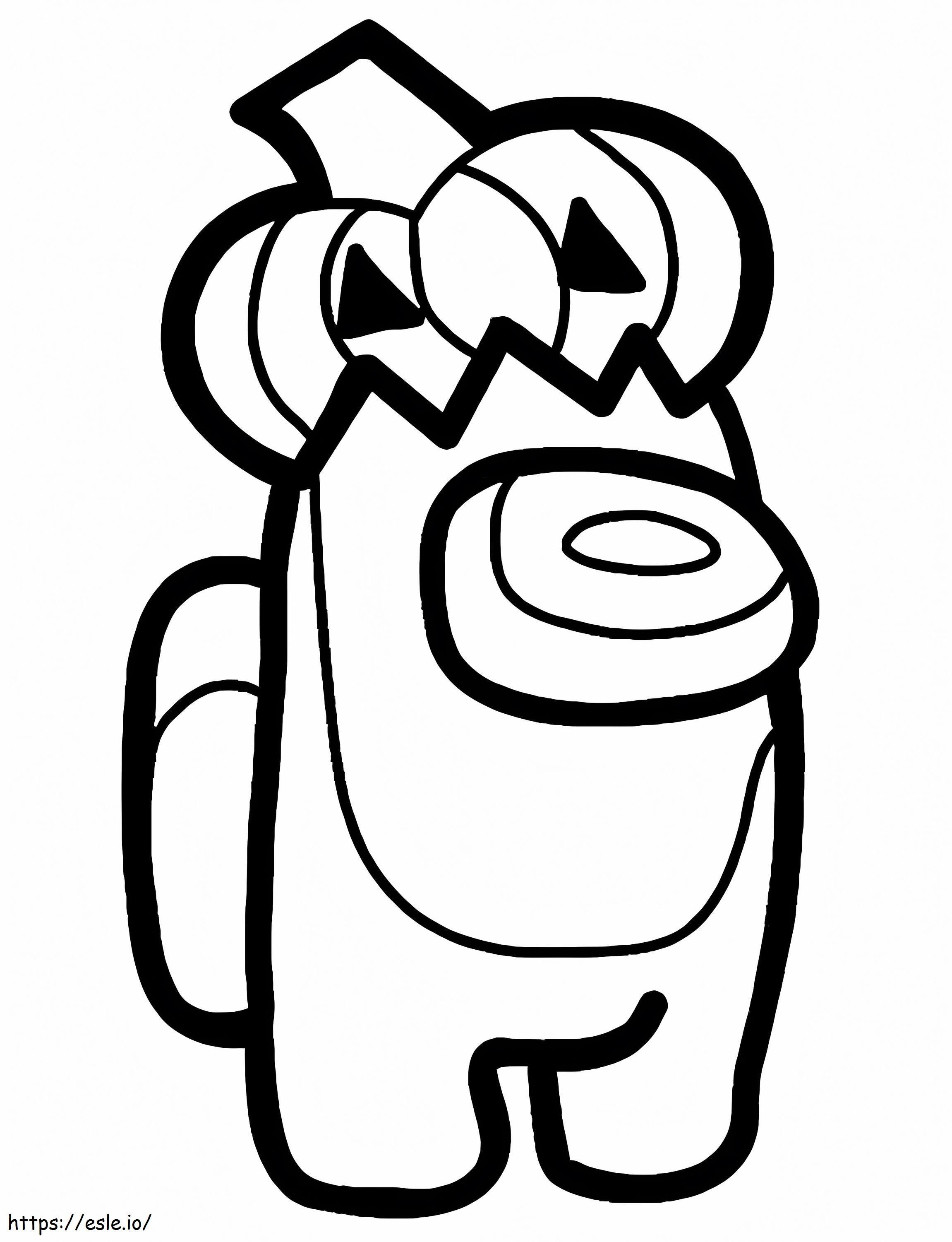 Among Us With Pumpkin Hat coloring page