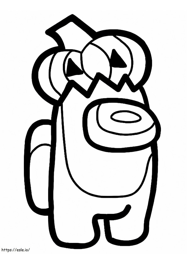 Among Us With Pumpkin Hat coloring page