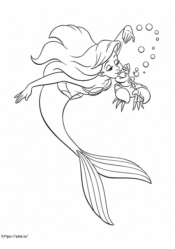Ariel ve Sebastian'ın Öpüşmesi boyama