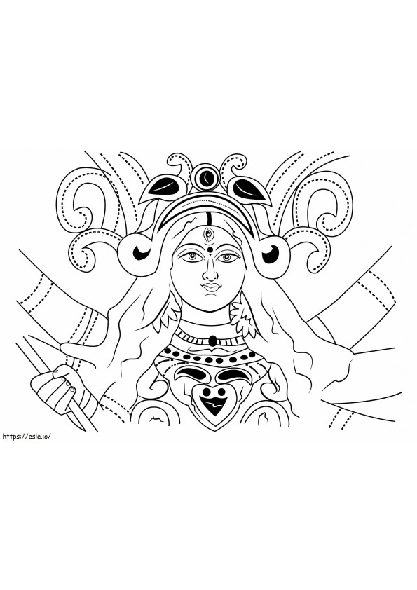 Rosto de Durga Devi para colorir
