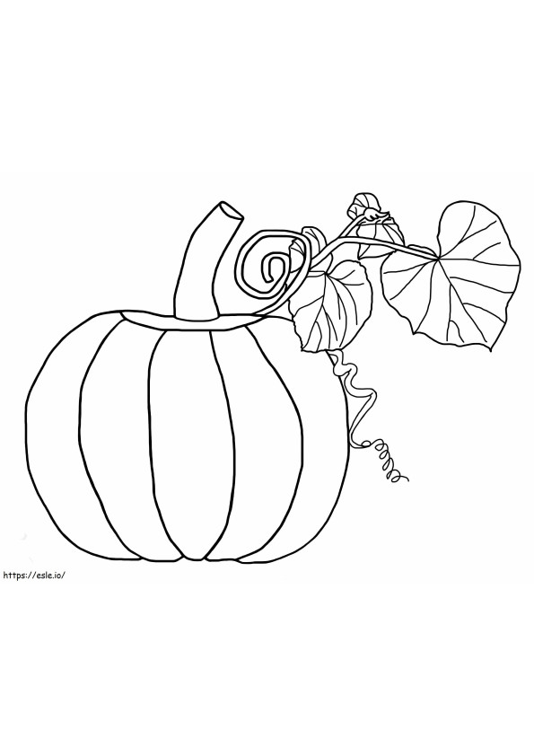 Pumpkin With Leaf coloring page