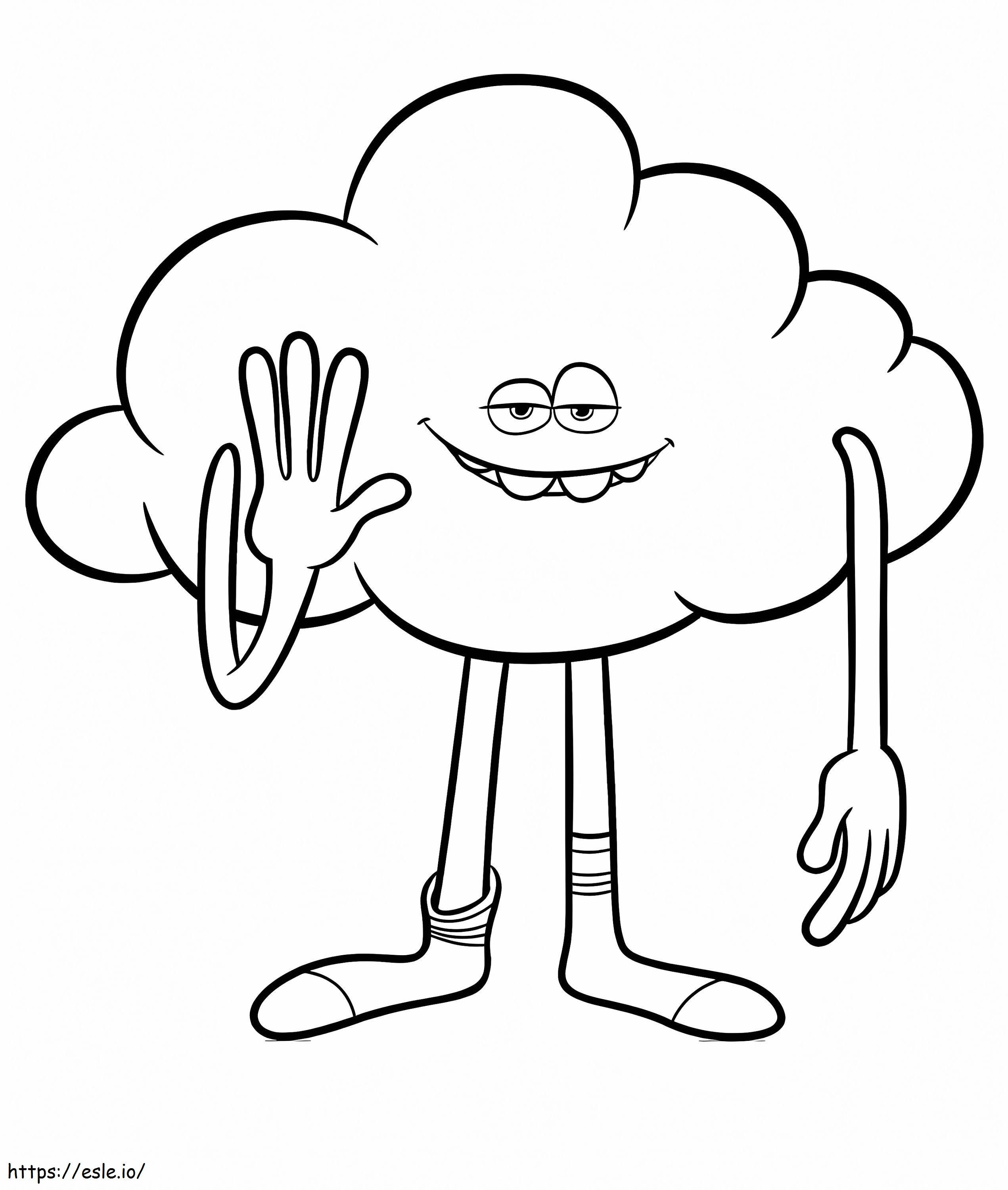 Coloriage garçon nuage à imprimer dessin
