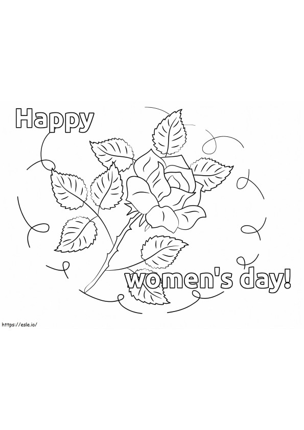 Coloriage Rose pour la journée de la femme à imprimer dessin