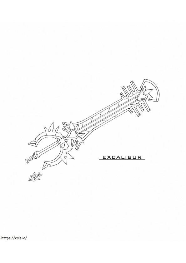 Klucz Excalibura kolorowanka