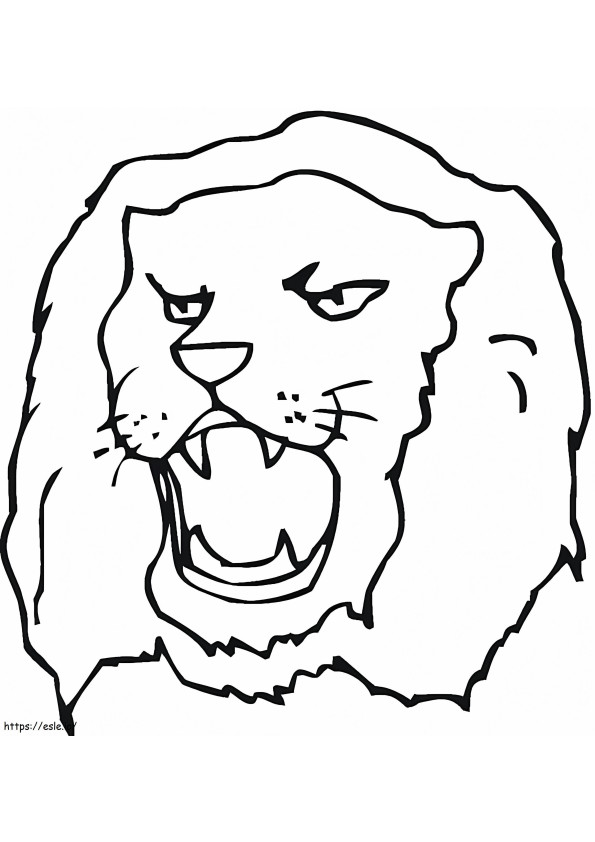 Coloriage Visage de lion à imprimer dessin