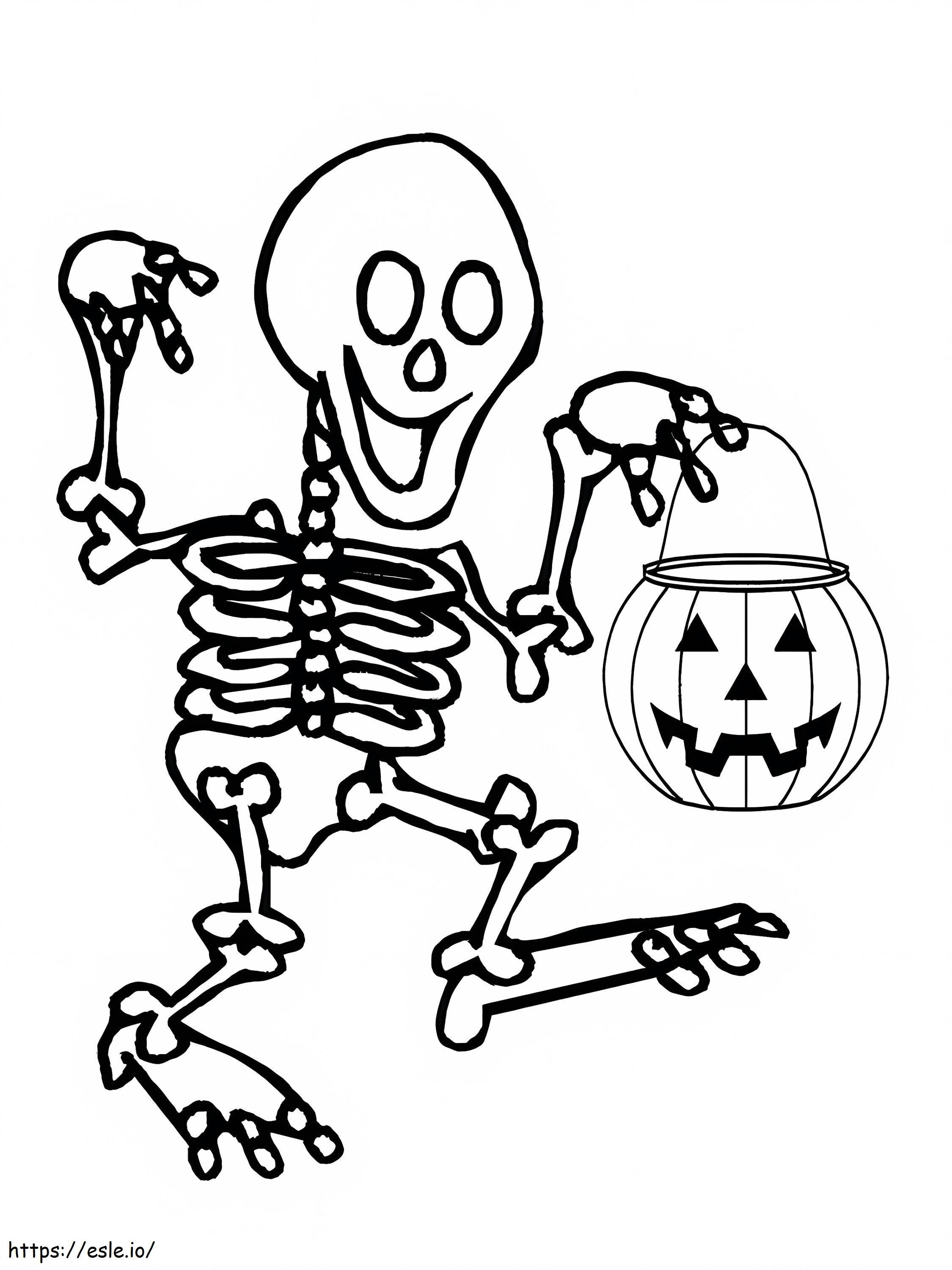  Csontvázak rajzai halloween-i festéshez, színezés a Genes Holloween-ban kifestő