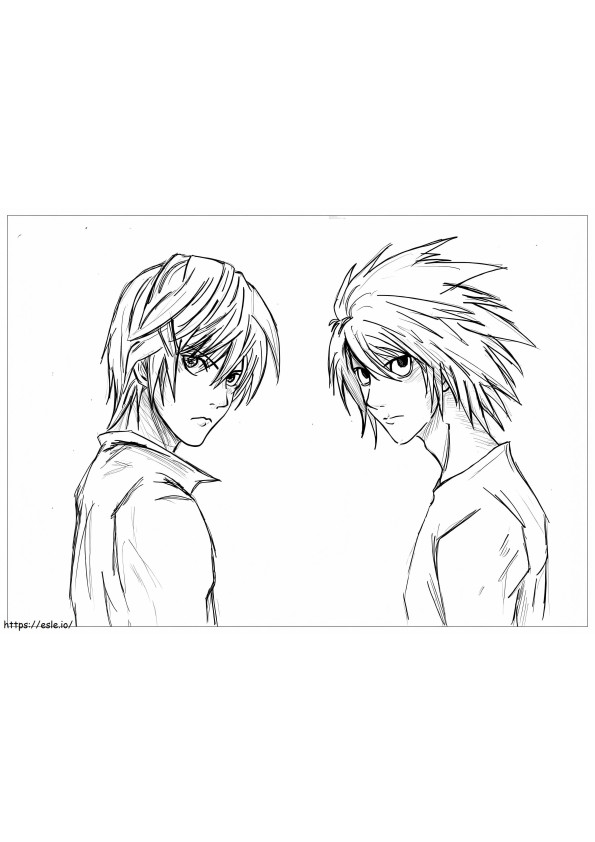 Light Yagami And L coloring page