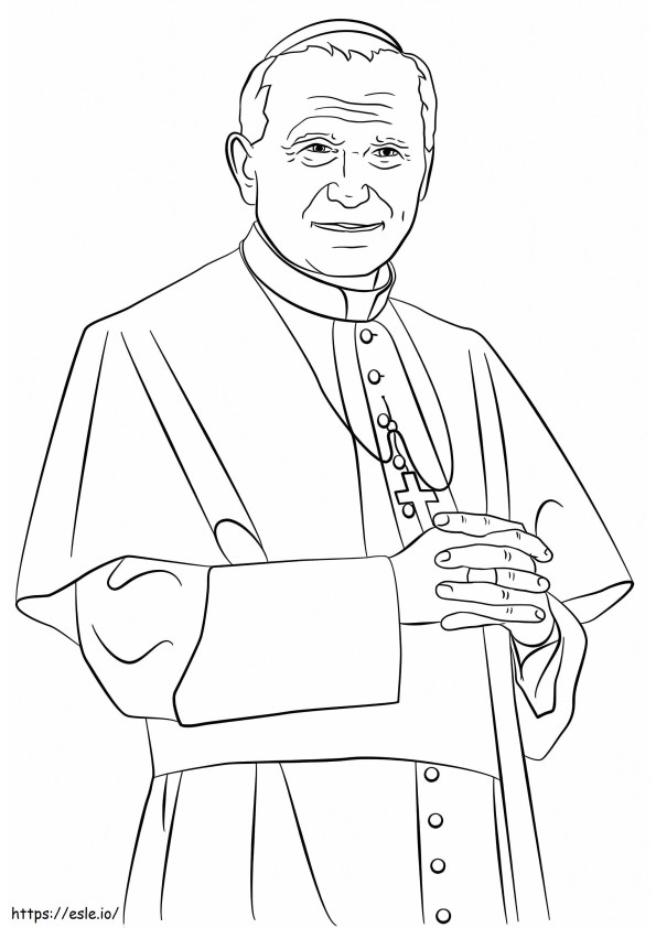 教皇ヨハネ・パウロ二世 ぬりえ - 塗り絵