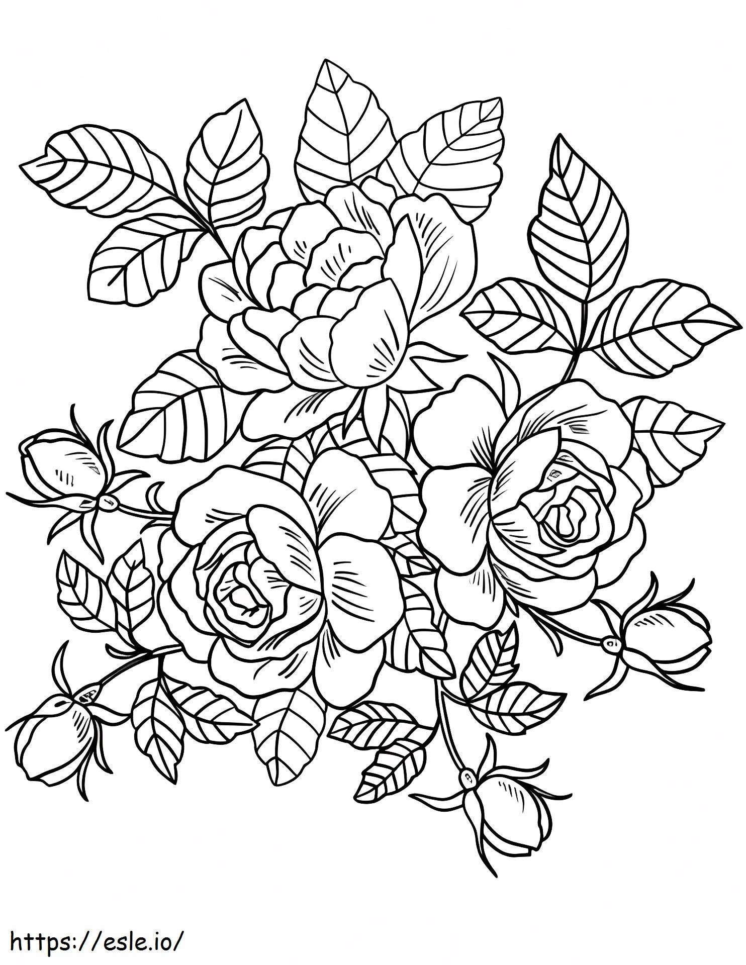 Coloriage Belles roses à imprimer dessin