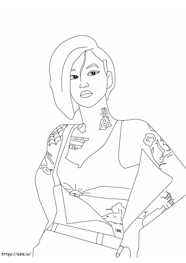 Judy Alvarez Cyberpunk 2077 coloring page