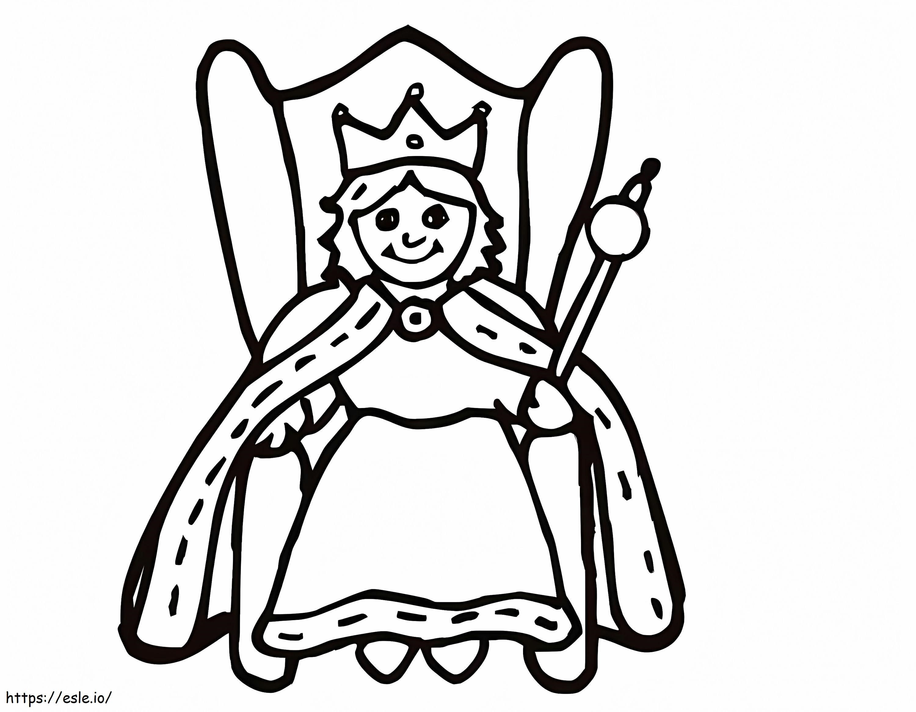 Happy King Sitting coloring page