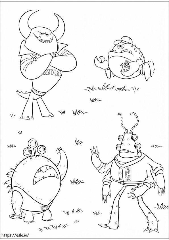 Monsters University Characters coloring page