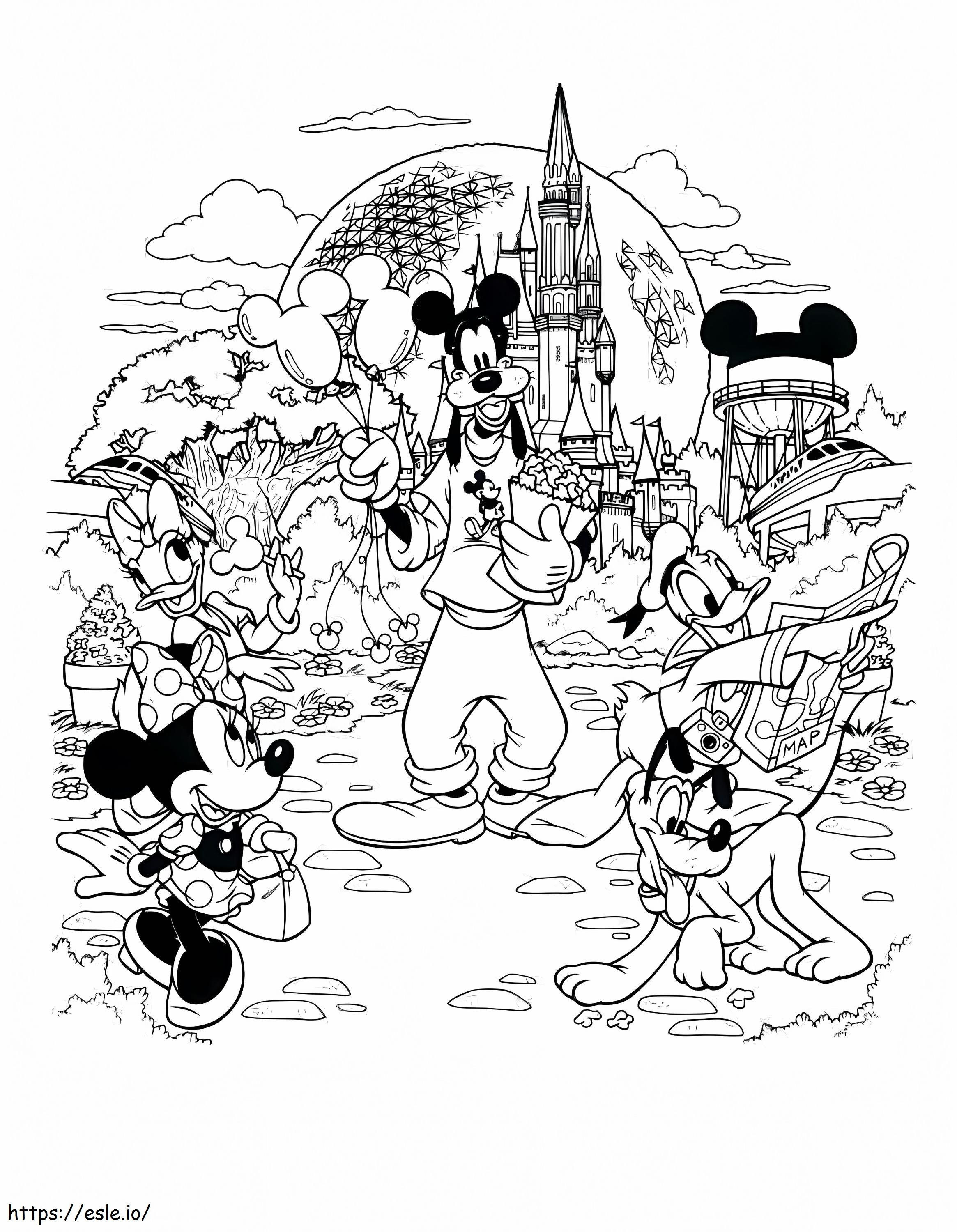 Cute Disney Characters coloring page