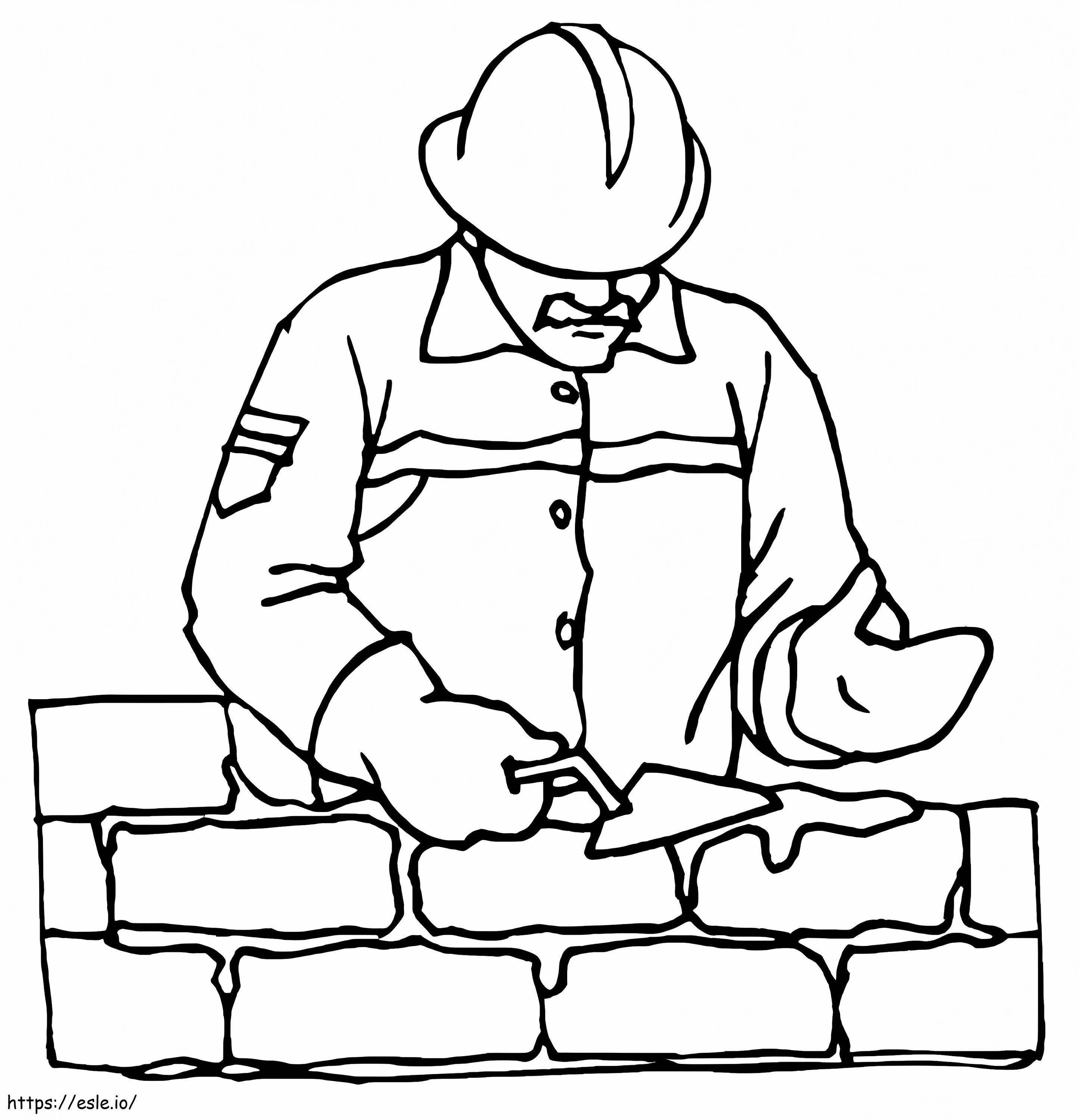 Construction Worker 9 coloring page