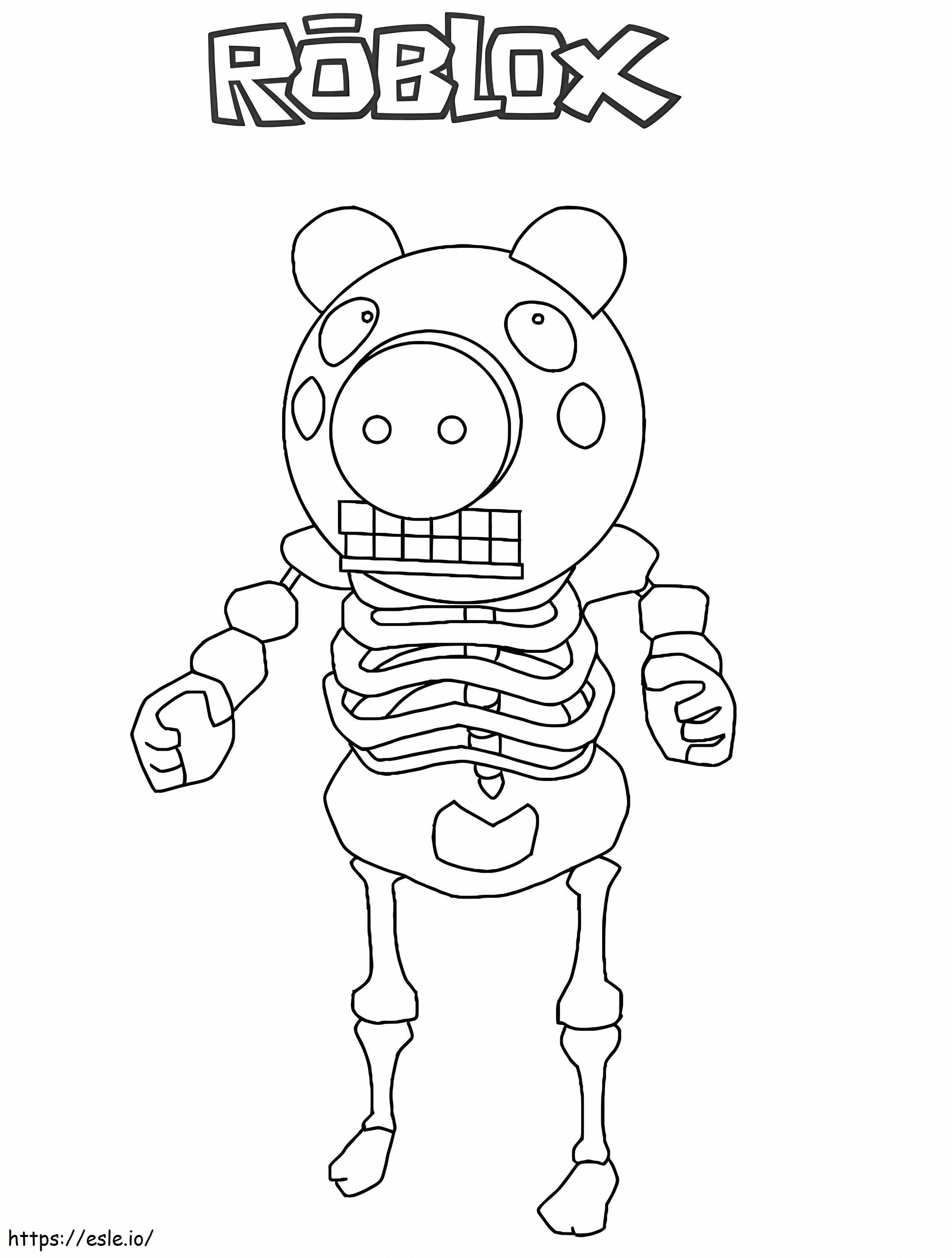Skelly Piggy Roblox coloring page