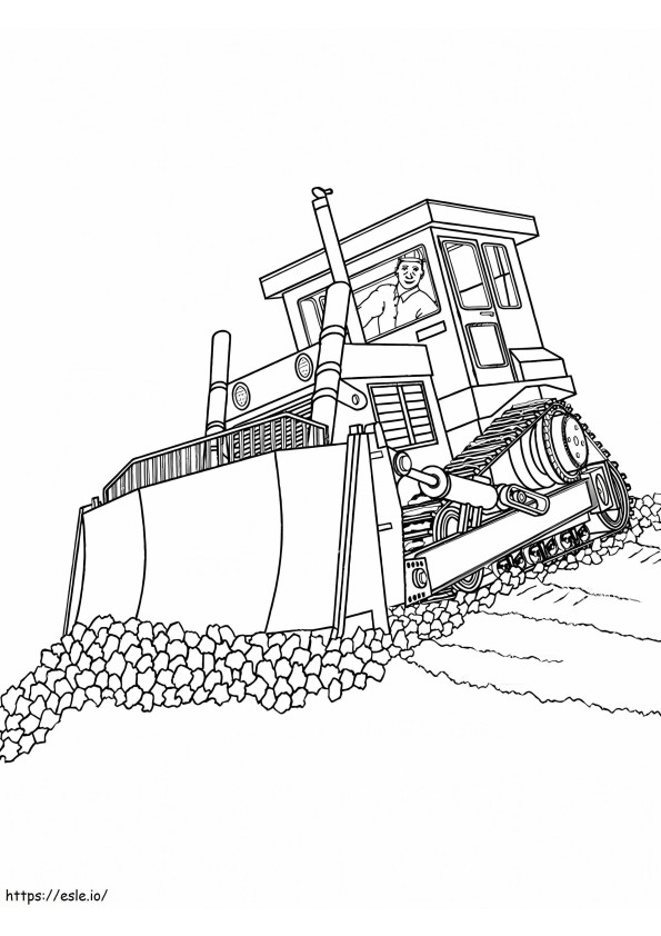 Free Bulldozer To Color coloring page
