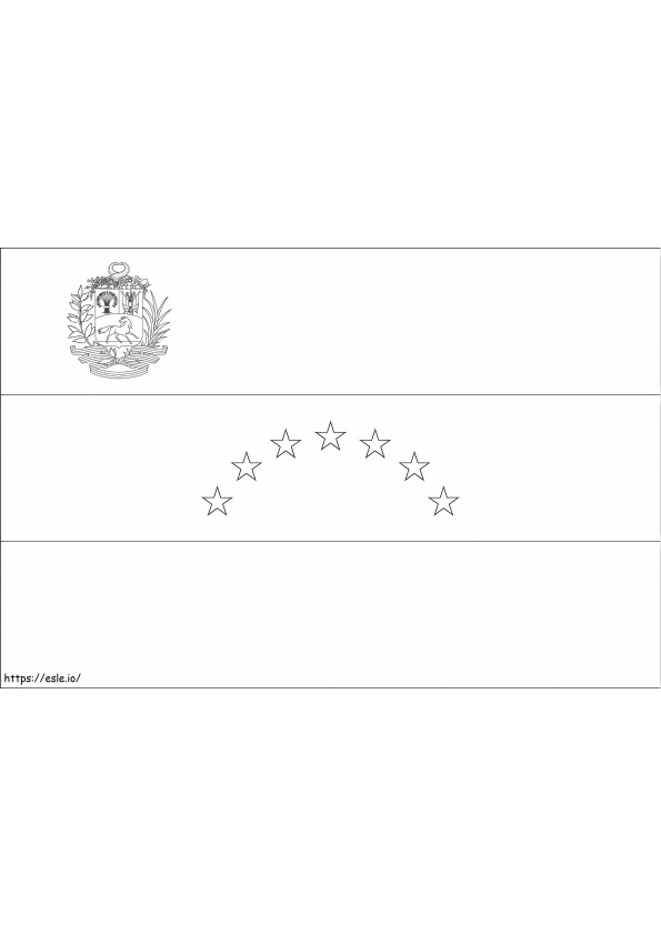 Venezolaanse vlag kleurplaat