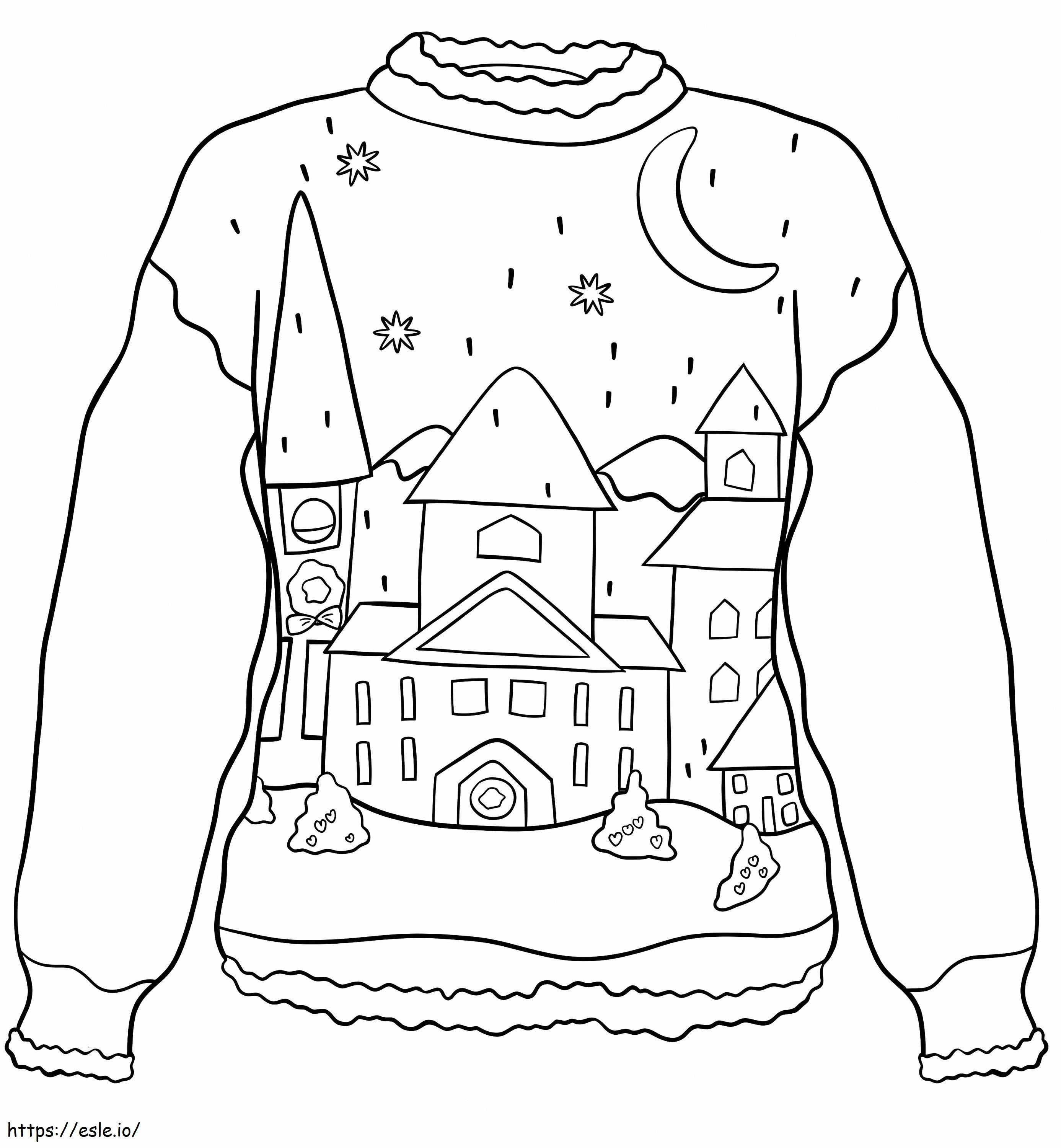 Świąteczny sweter do wydrukowania kolorowanka
