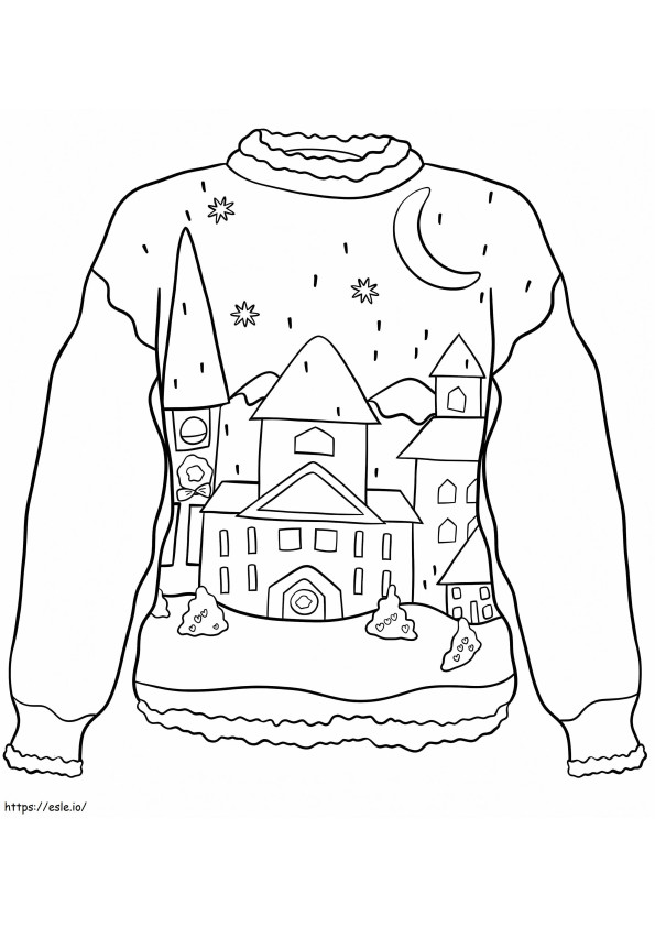 印刷可能なクリスマスセーター ぬりえ - 塗り絵