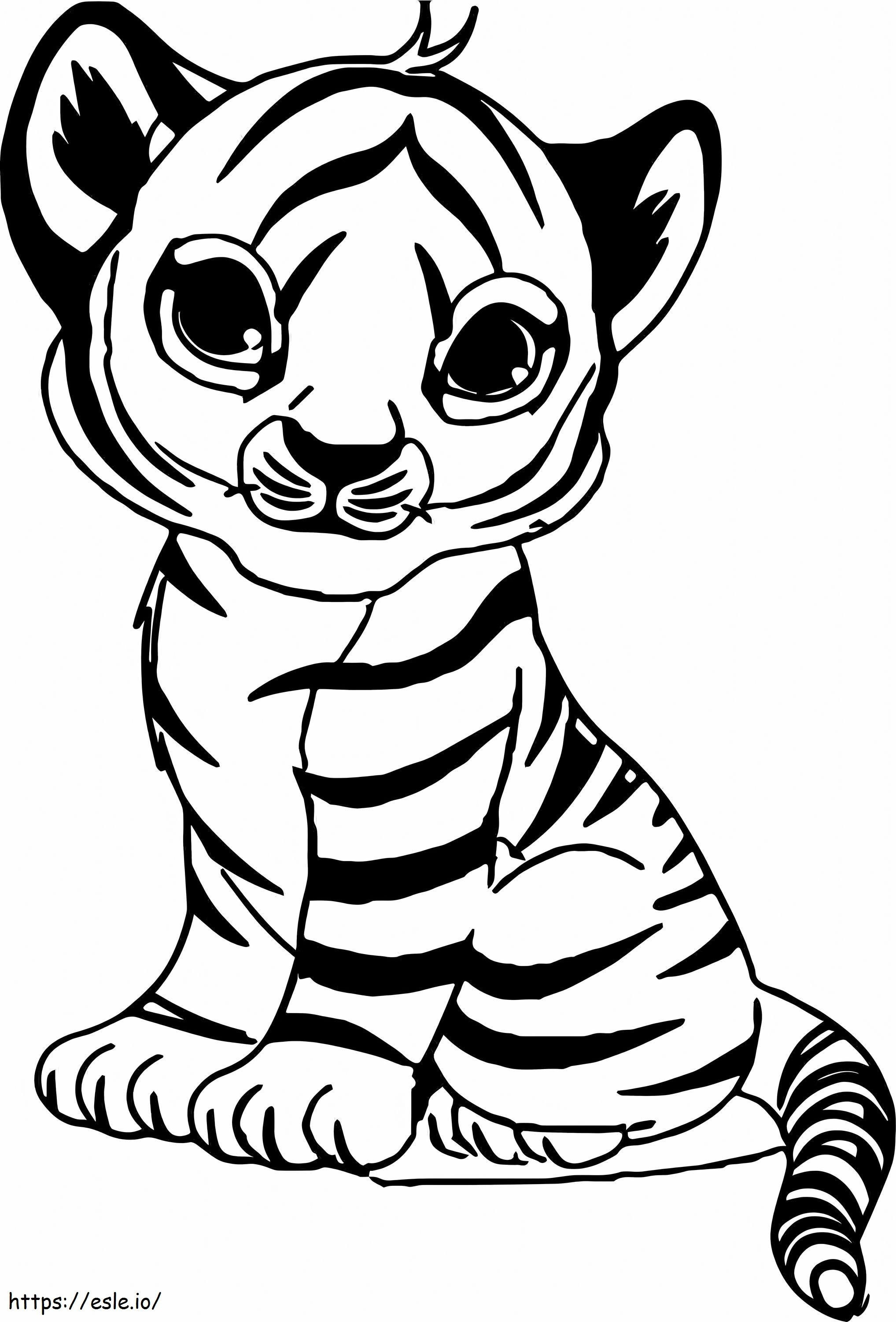 Coloriage beau tigre à imprimer dessin
