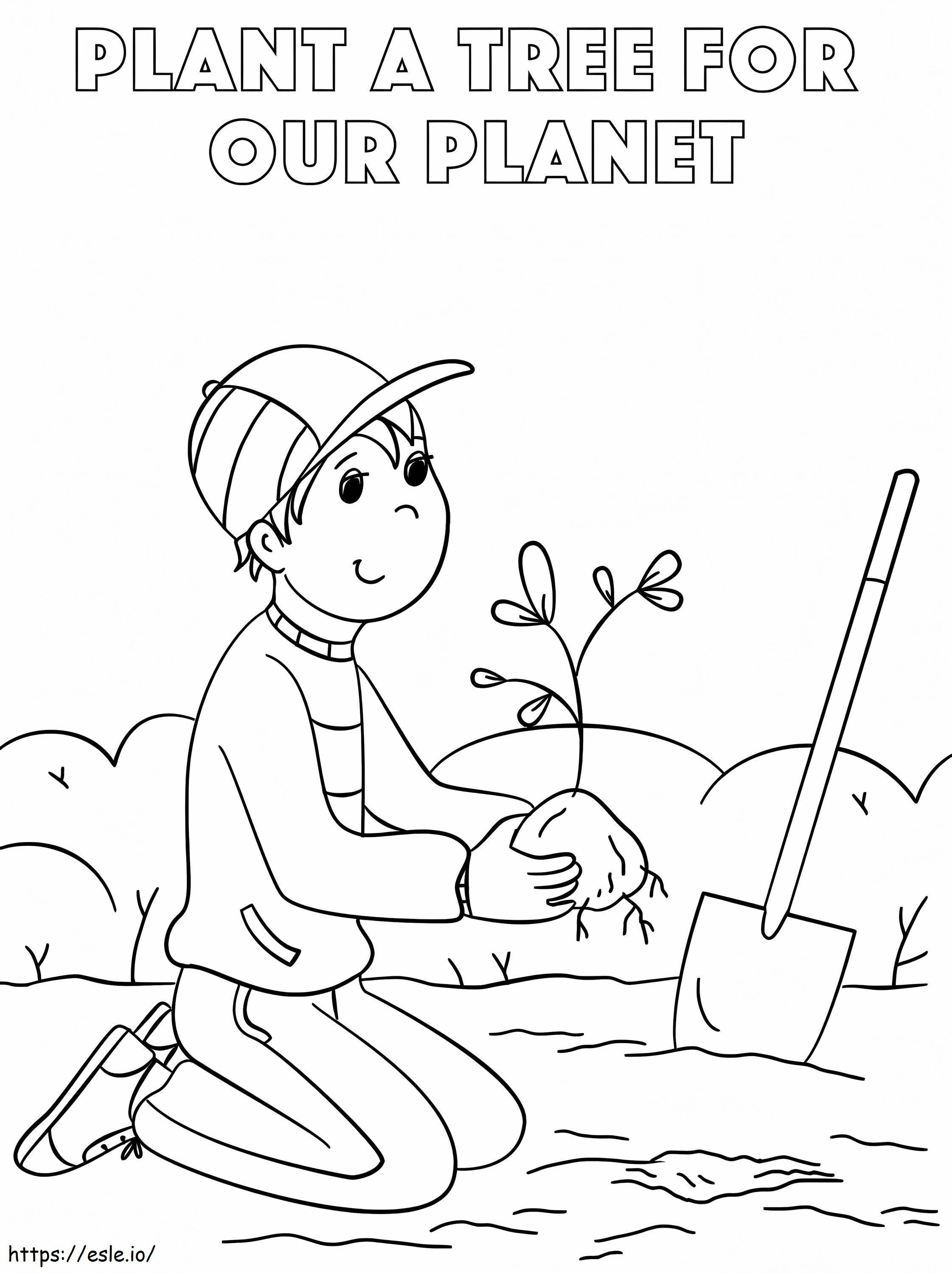 Plant A Tree カラーリングページ ぬりえ - 塗り絵