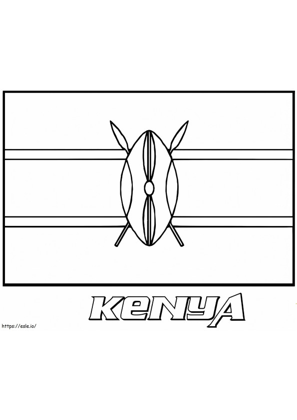 Vlag Van Kenia kleurplaat