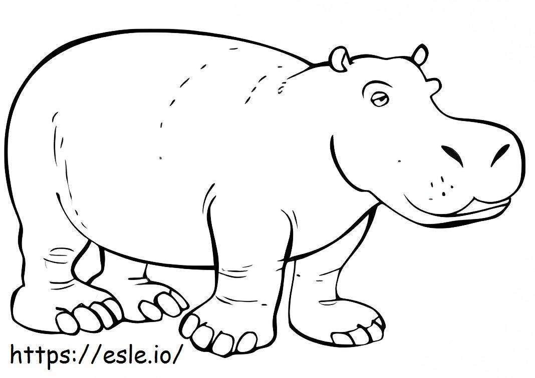 Coloriage Grand hippopotame à imprimer dessin