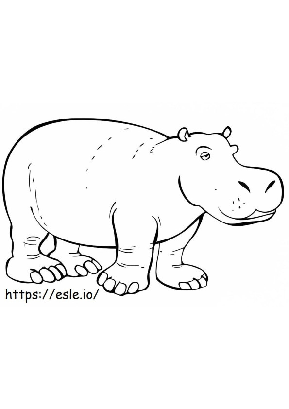 Coloriage Grand hippopotame à imprimer dessin