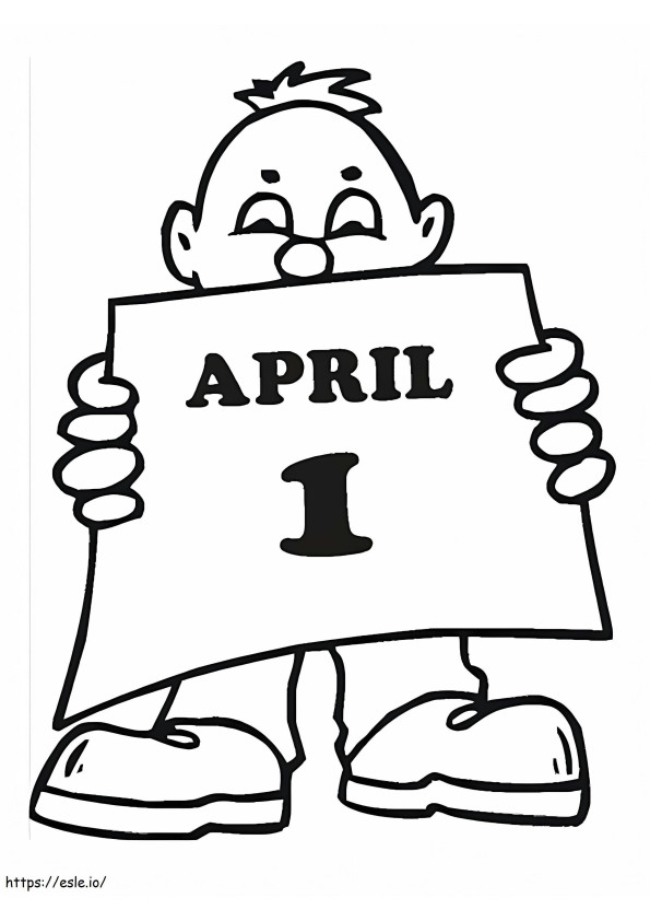 Kid April Fools Day coloring page